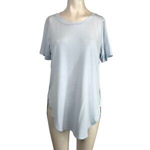 10TREE -WOMEN'S MEDIUM - BLUE SHORT SLEEVE ROUND NECK MODAL BLEND TUNIC TEE